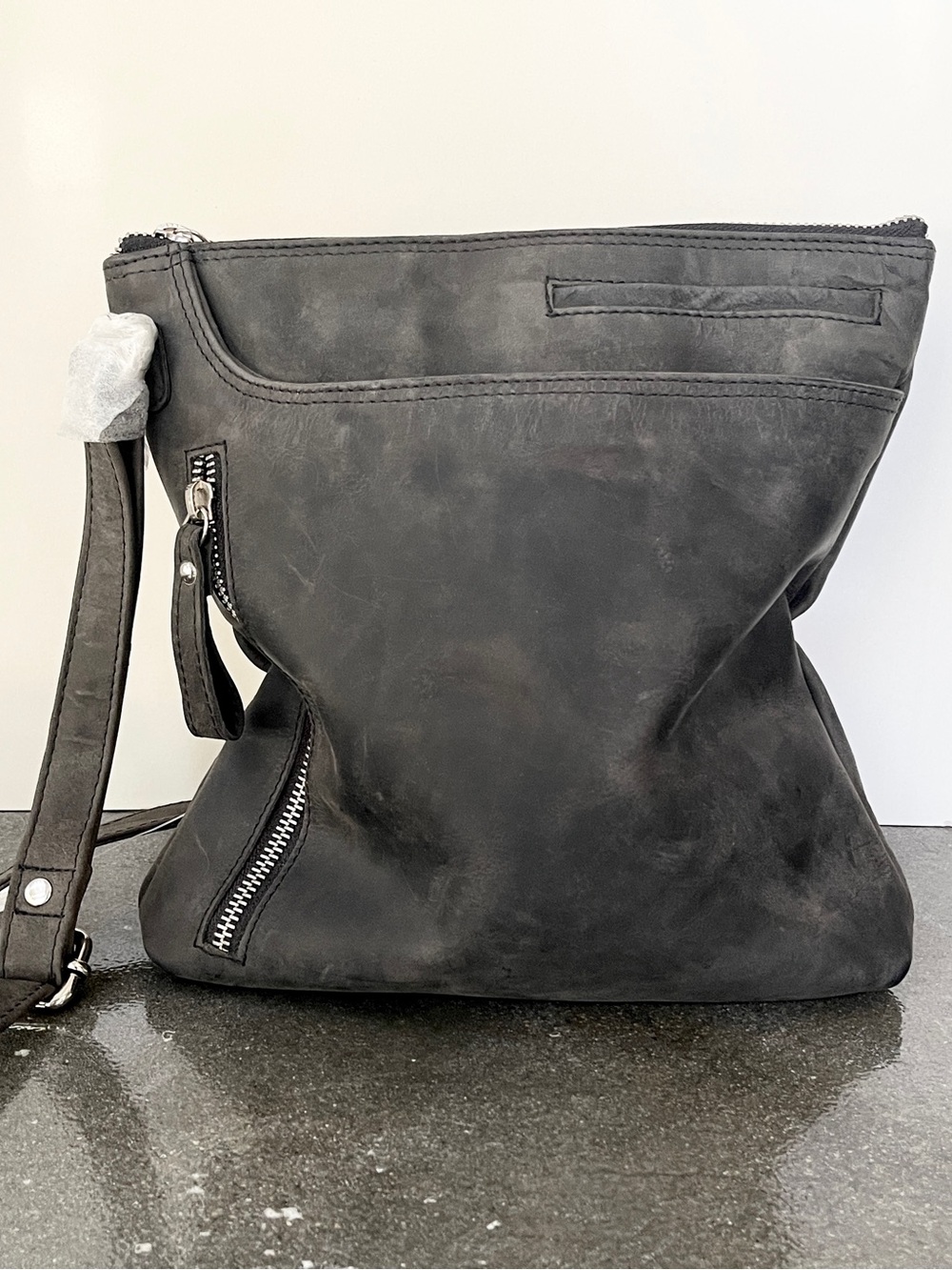 Oak Leather Crossbody Bag with Zip Accent and iPhone pocket. New with Tags.